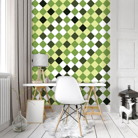 Green Tiles Mosaic Photo Wall Mural 10715VEA
