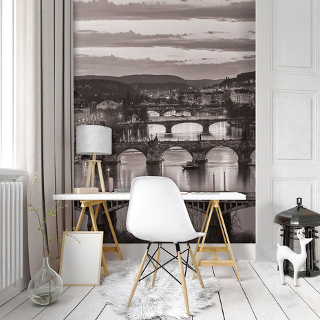 Prague Bridges over Vltava Photo Wall Mural 10718VEA