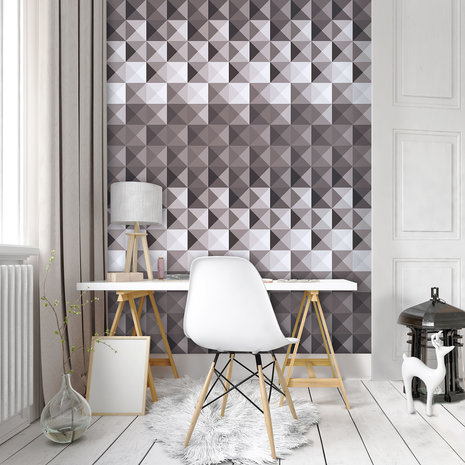 Gray Blocks Photo Wall Mural 10722VEA