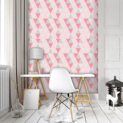 Pink Triangles Photo Wall Mural 10728VEA
