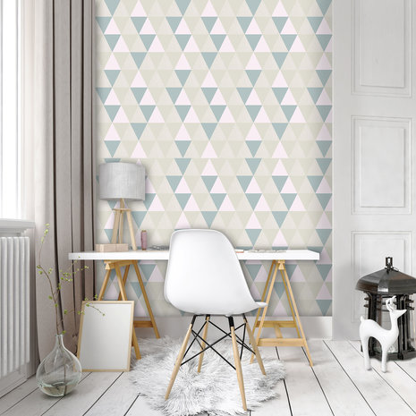 Gray Triangles Photo Wall Mural 10729VEA