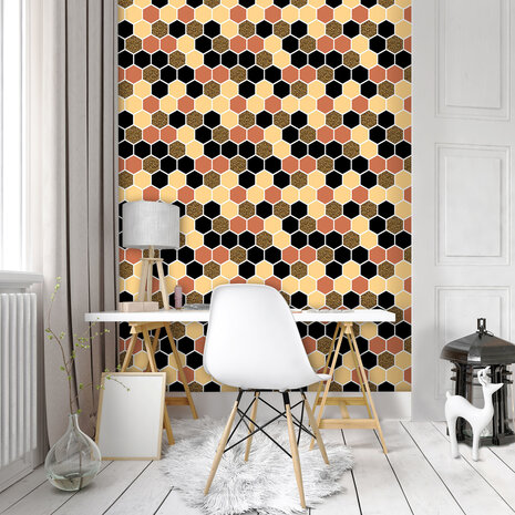 Hexagon Mosaic Photo Wall Mural 10732VEA