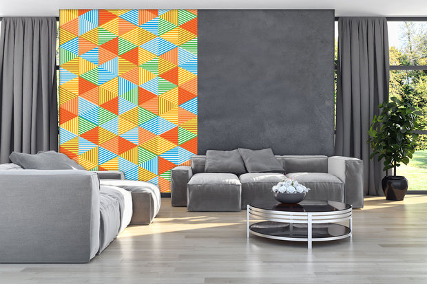 Colourful Triangles Photo Wall Mural 10758VEA