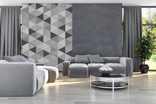 Black and White Triangles Photo Wall Mural 10759VEA