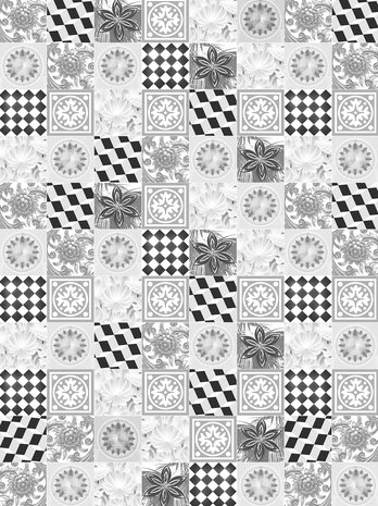 Black and White Tiles Photo Wall Mural 10855VEA