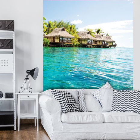 Maldives - Houses and Ocean Photo Wall Mural 10228VEA