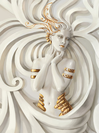 Woman on White Relief Photo Wall Mural 10232VEA