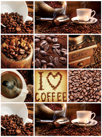 I Love Coffee Collage Photo Wall Mural 10448VEA