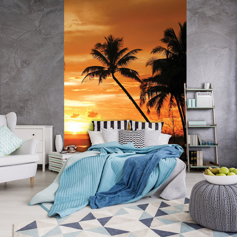 Palms in the Sunset Light Photo Wall Mural 10237VEA