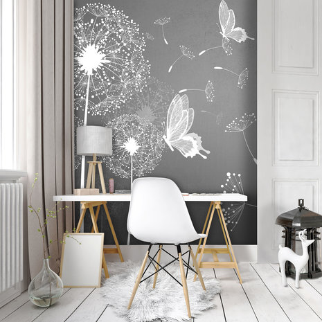 Dandelions and Butterflies Photo Wall Mural 10158VEA