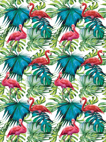 Flamingos on the leaves Photo Wall Mural 11083VEA