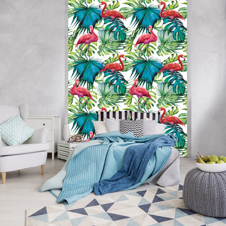 Flamingos on the leaves Photo Wall Mural 11083VEA