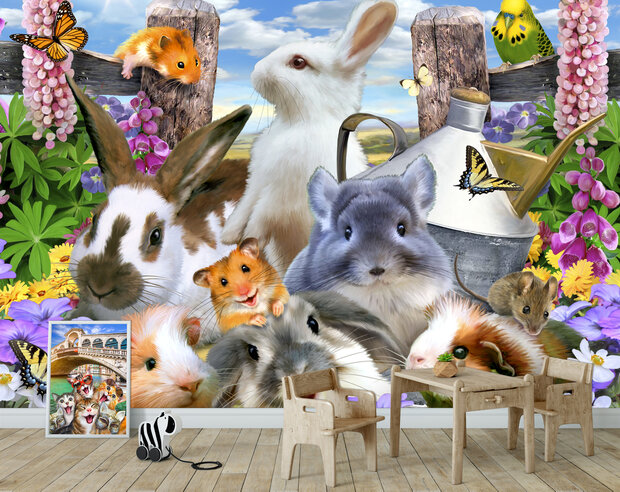 Dieren Selfie Fotobehang 12875P8