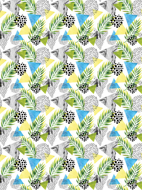 Triangles and Leaves Photo Wall Mural 10751VEA